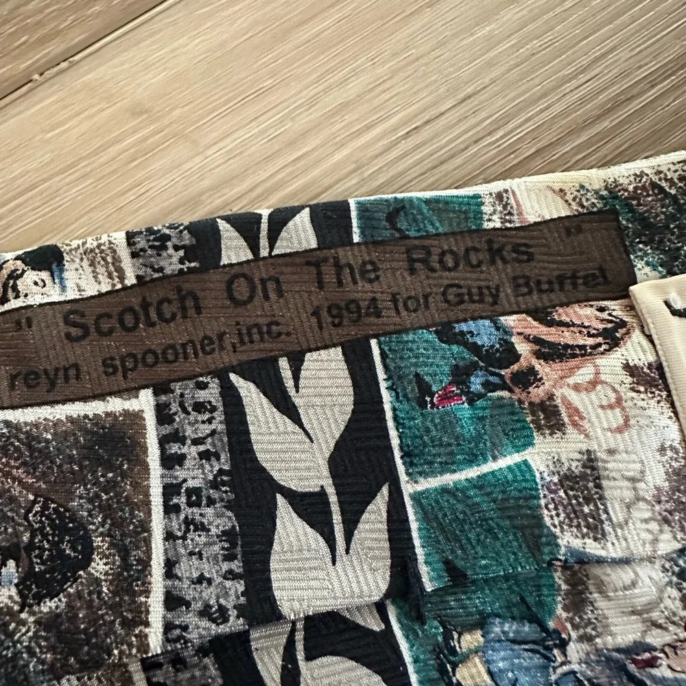 Vintage Ryen Spooner “ Scotch on the Rocks” Silk Tie 1994